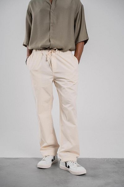 NOMARC Παντελόνι Gabardine Cream - Loose Fit