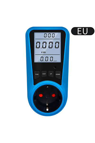 JUANJUAN عداد تيار رقمي بإضاءة خلفية بمقبس الاتحاد الأوروبي، عداد طاقة تيار م...