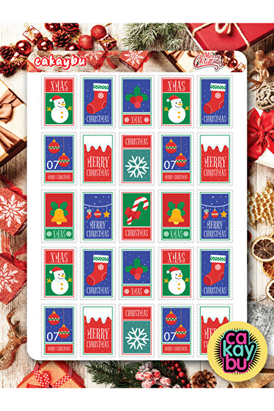cakaybu Set de autocolante pentru cadouri de Crăciun (de Anul Nou) în format ...