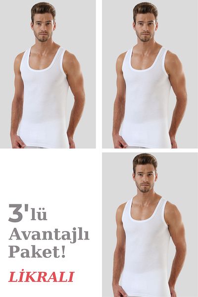 Arma Yıldız Λευκό βαμβακερό Lycra ανδρικό εσώρουχο 3 πακέτο
