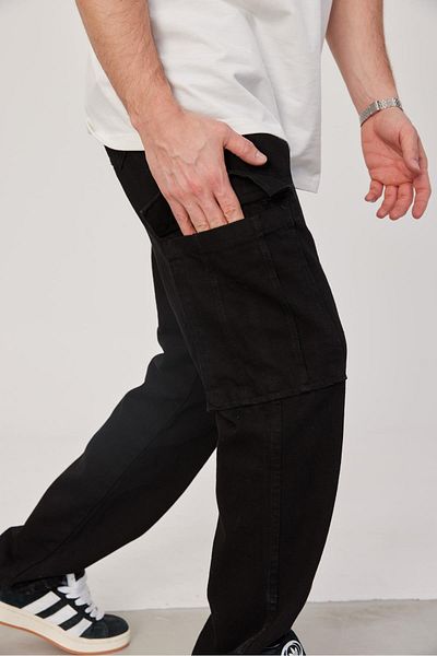 NOMARC Μαύρο παντελόνι Cargo Pocket
