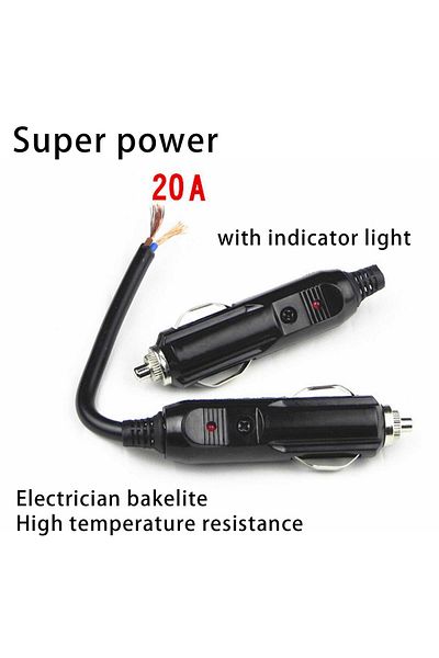 Choice 12V 24V Auto 20A Male Car Cigarette Lighter LED Socket Plug Connector Adapter Car Cigarette Light...
