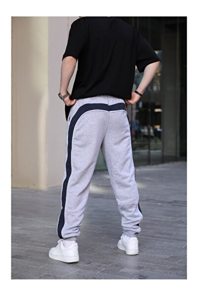 NOMARC Ανδρικό παντελόνι με ρίγες σε γκρι χρώμα