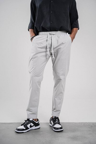 NOMARC Γκρι Skinny Leg Boyfriend Fit Gabardine Παντελόνι