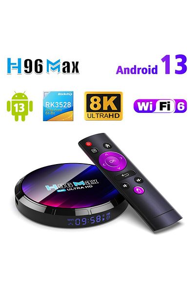 Choice صندوق تلفزيون أندرويد H96MAX RK3528 يدعم 2.4G/5.8G WiFi6 BT5.0 4K Video Set Top TV Box...