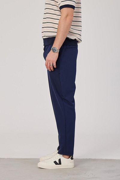 NOMARC Παντελόνι από ύφασμα με αλεξίπτωτο μπλε Navy Carrot Cut