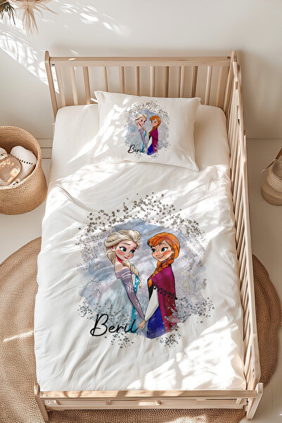 Lilabio %100 Pamuk Isme Özel Isimli Montessori Yatak Nevresim Takımı (100X200...