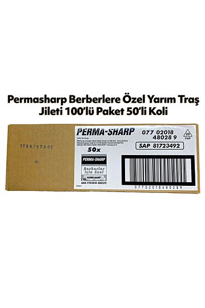 Gillette Permasharp Barber Half 100 X 50Pk Box (0289)