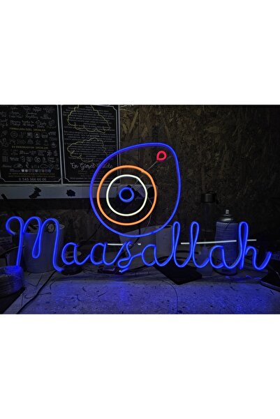 En Güzel Günde Nazar Boncuk Maşallah Neon Led Tabela 80*40 Cm