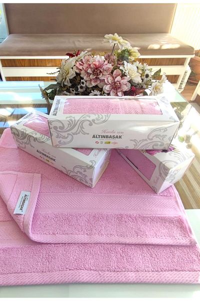 Altınbaşak 45x70cm Zestre - Prosop moale și texturat pentru mâini și față, cutie cadou specială