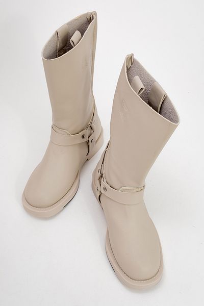 LuviShoes Γυναικείες μπότες ιππασίας SOLVA Beige Skin