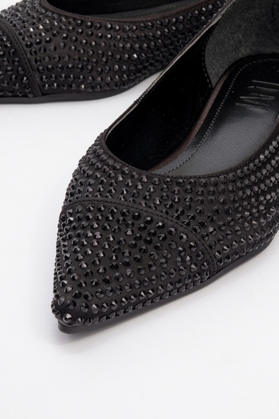 LuviShoes Dámské balerínky Monteria Black Stoned