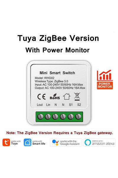 Choice Tuya 16A ZigBee WiFi Smart Switch Module with Power Monitor 2 Way Control Breaker Works with Alex...