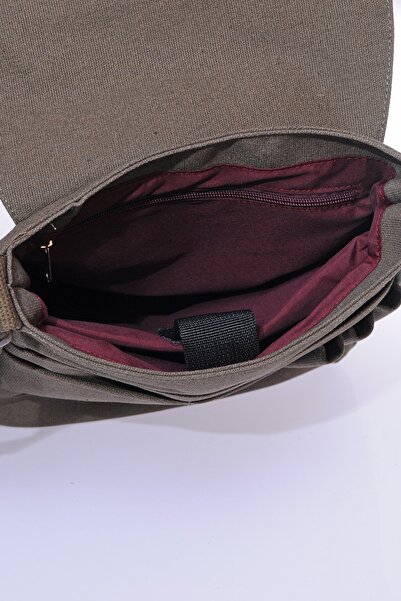 By Hakan Gk14 Canvas Postman Upright Crossbody Τσάντα Χακί