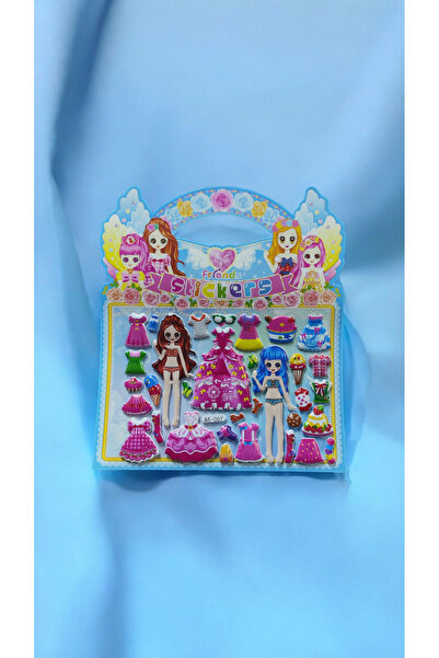 Ayver Model de geantă de mână pictură carton fete rochie ținută autocolant