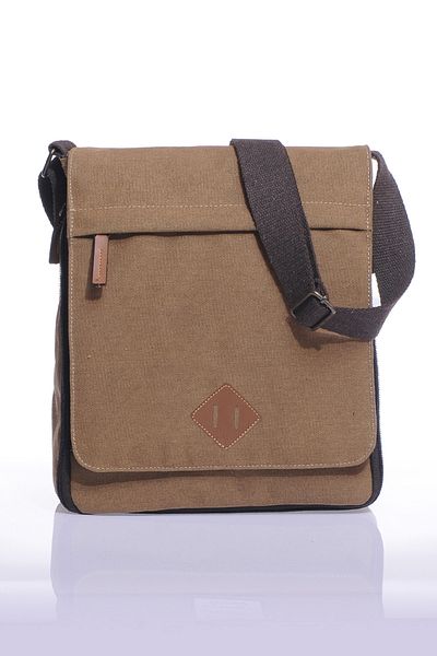 By Hakan Gk14 Canvas Postman Όρθια τσάντα χιαστί Μπεζ