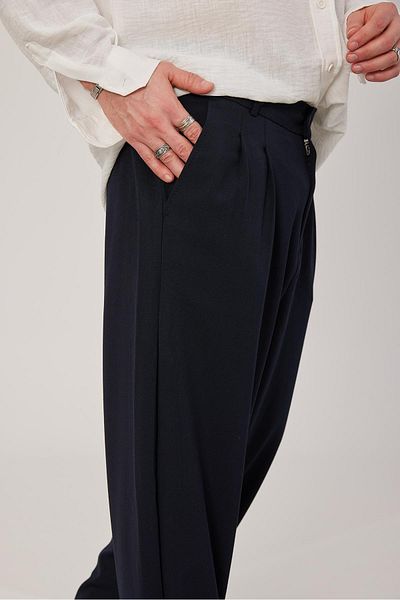NOMARC Παντελόνι από ύφασμα Navy Blue Baggy