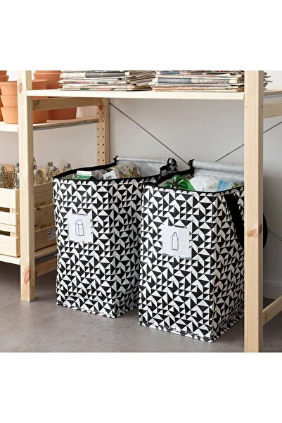 IKEA çanta, siyah-beyaz, 47 lt