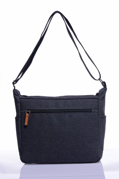 By Hakan Gk13 Canvas Postman Flat Crossbody Bag Black