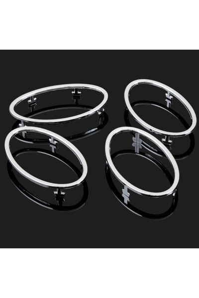 Choice 4 قطع لامعة لمكيف الهواء من فورد فوكس 2 2005-2013، زخرفة دائرية من الكروم ABS لمخرج المكيف