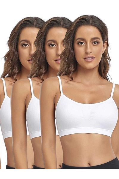 Uniquetrenders Women's Thin Strap Padded Bustier Bra 3 Pieces
