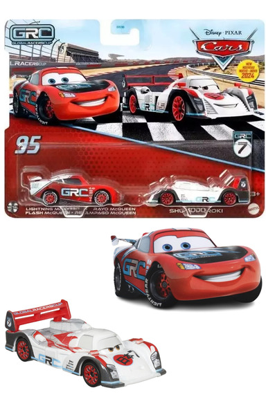 CARS Disney Cars ikili paket GRC Lightning McQueen- Shu Todoroki
