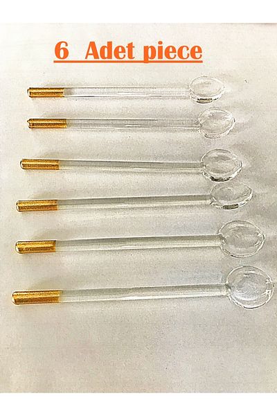 DECOSTYLE Glass 11 cm 6-Piece Tea Coffee Mixing Spoons