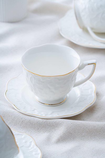 ACAR Octavia 6-Person Gold Teacup Set - 210 ml