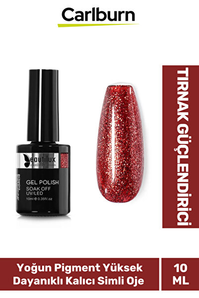 Carlburn Hızlı Kuruyan Uzun Süre Dayanıklı Yüksek Pigment 3 Aşamalı Kalıcı Simli Tırnak Ojesi 10 Ml
