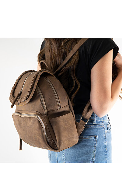 By Hakan Rucsac de damă din piele Vienna Gk20 - mâner de mână, husă cu motiv tricotat V