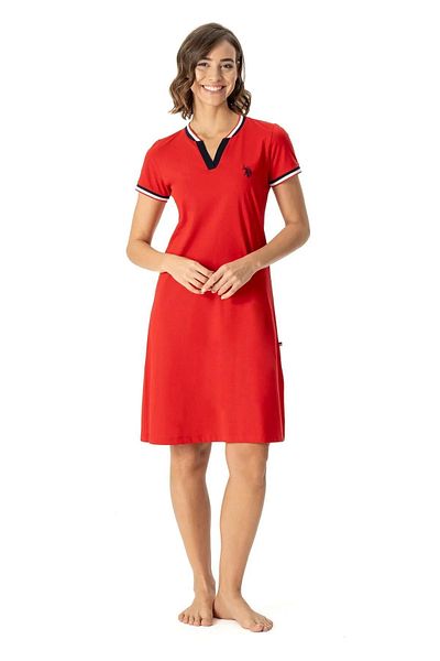 U.S. Polo Assn. BAZA. Polo Assn. Cămașă de noapte pentru femei cu decolteu în V - confortabilă și elegantă 2810IC.A1.ST6.RA9.PL.9.U.S9.02311KM