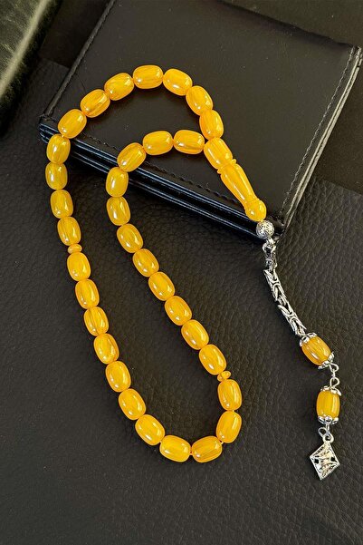 TESBİHKENTİ كبسولة بتصميم سلسلة كينج، خرزات صلاة عنبرية قابلة للضغط