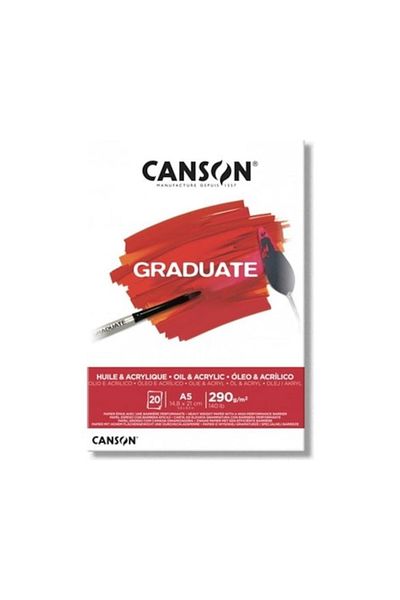 Canson Graduate Oil Paint and Acrylic Paint Notebook Block 290 gr A5 20 Pages