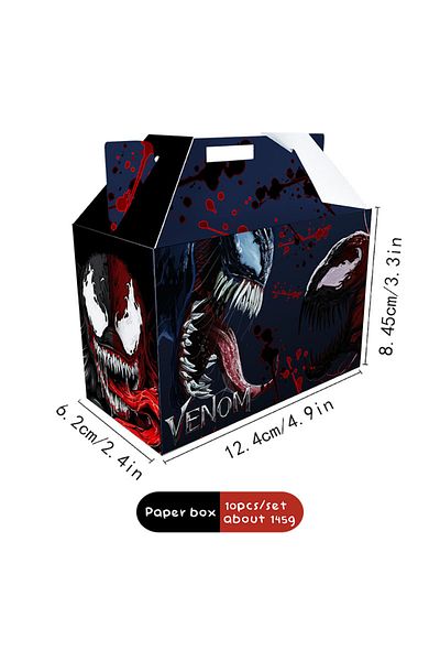 Choice 6.2x12.4x8.45cm Gift Box 10pcs Venom Party Favors Boxes For Kids Birthday Decor Supplies Marvel Gift