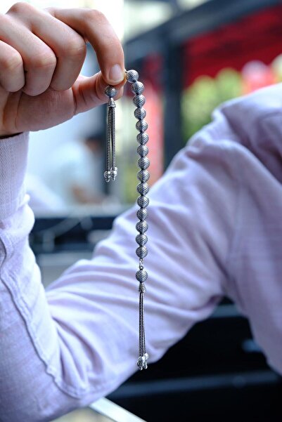 dergah tesbih Özel Tasarım Küre Model Gümüş Zaza Tesbihi