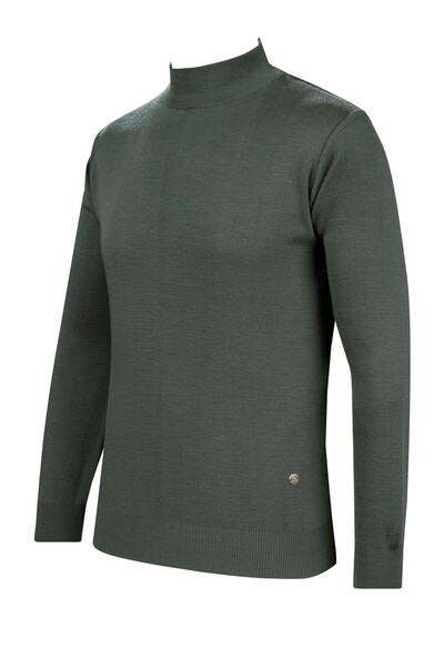 Çizgi Triko Ανδρικό Πλεκτό Πουλόβερ - Μισό ζιβάγκο, Χειμερινό Ύφανση, Ατσάλινο Πλεκτό