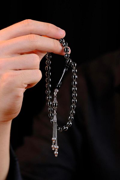dergah tesbih 8-Piece Watermelon Split Wrist Length Erzurum Oltu Stone Rosary