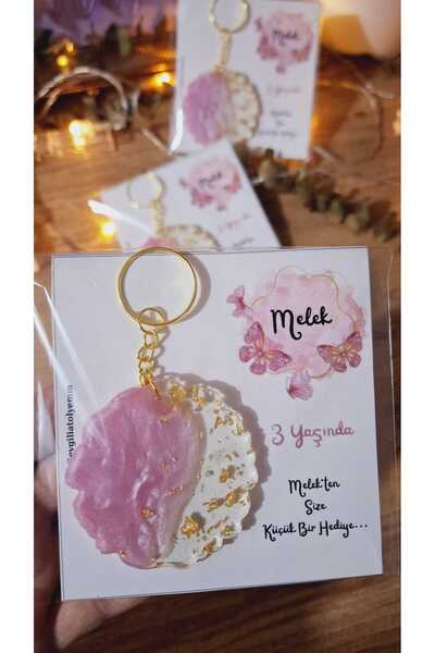 BUTTERFLY THEMED CARD KEYCHAIN  MEVLÜT NEWBORN GIFT BIRTHDAY BABYSHOWER  10 PCS