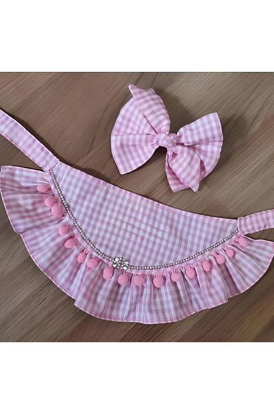 RAY TİCARET Pink Bow Tie Tied Dog Costume Set of Two