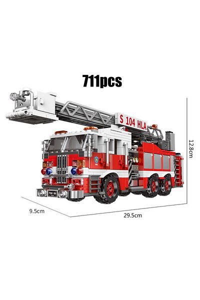 Choice No Box City Technical Ladder Firetruck Fire Truck Building Blocks Police Set Bricks Moc Water Tank F