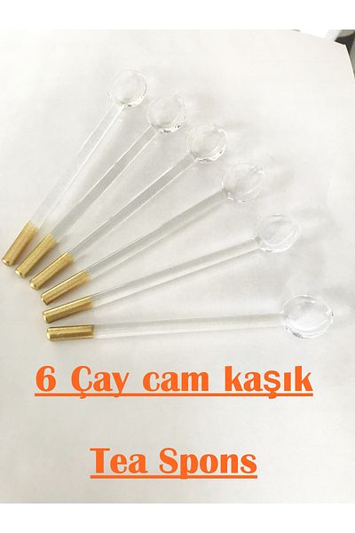 DECOSTYLE Glass 11 cm 6-Piece Tea Coffee Mixing Spoons