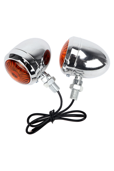 Choice أضواء إشارة انعطاف للدراجات النارية 12 فولت فضية اللون، أضواء خلفية LE...