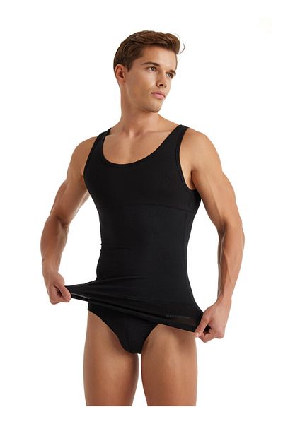 Blackspade 9209 Men's Corset Black Tank Top