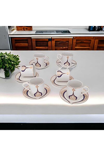 ariana sytle 12 Parça 6 Kişilik Taç Mahal Türk Kahve Fincan Takımı