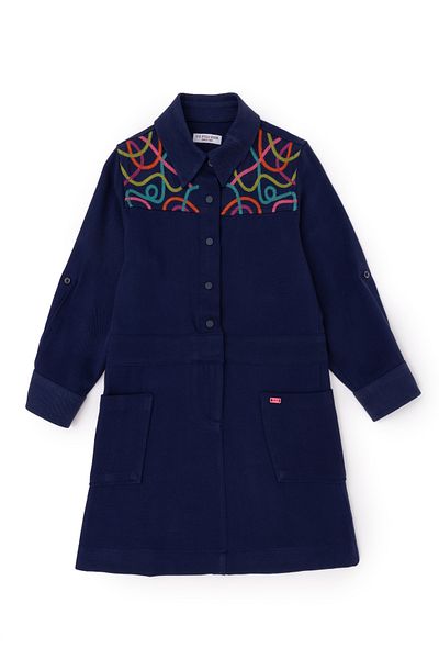 U.S. Polo Assn. Rochie țesută bleumarin pentru fetiță 50271202 -VR033