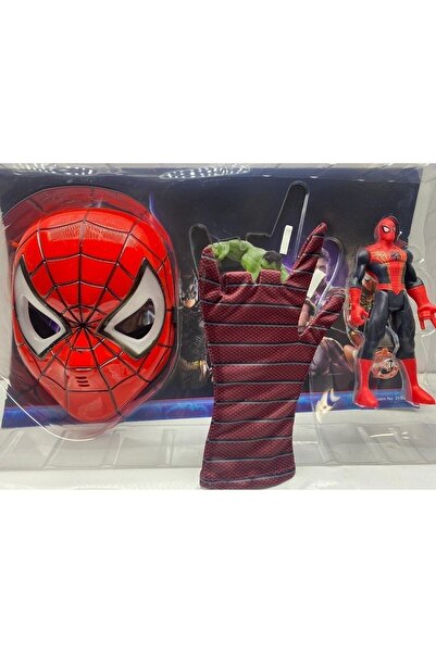 SPIDERMAN Spider Man Figür Örümcek Adam Oyuncak Figür,ışıklı Maske Ve Eldiven 3’lü Örümcek Adam Set