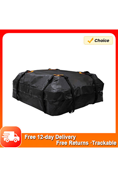 Choice حقيبة أمتعة سوداء مقاومة للماء من قماش 420D، تُثبّت على سقف السيارة، ح...