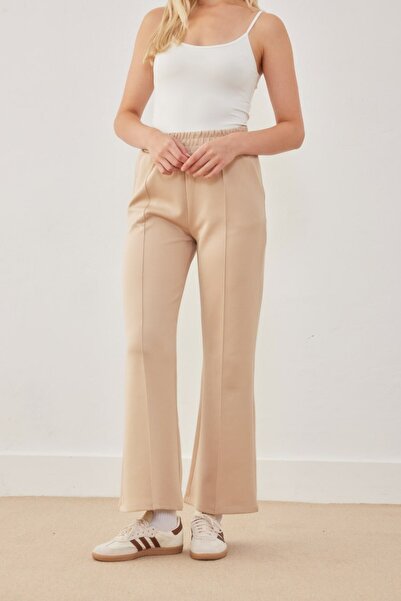 MVStore Kadın Çima Detaylı Scuba Bol Paça  Pantolon