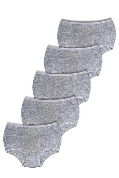 Almila High Waist Non-Marking Elastane Combed Cotton Boxer - Women's Panties 5 PCS 2058
