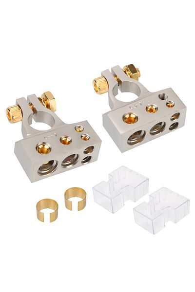 AINYSZIN Style 1 2Pcs Car Battery Terminal Connectors Audio Stereo Cable Clamps 0/2/4/8/10GA Adapter Modified